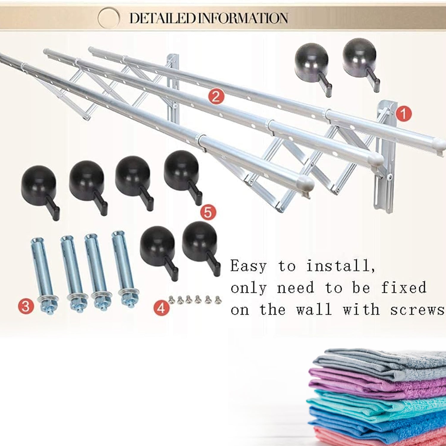 8785 Clothes Rail Rack Clothes Drying Racks, Airer Clothes Drying Rack Wall Mounted Clotheshorse Clothes Airer Washing Cloth Line Extendable Fold Towel Rack Bar for Bathroom Indoor Outdoor 8785 Clothes Rail Rack Clothes Drying Racks, Airer Clothes Drying Rack Wall Mounted Clotheshorse Clothes Airer Washing Cloth Line Extendable Fold Towel Rack Bar for Bathroom Indoor Outdoor